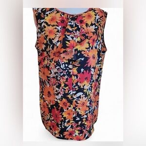 Jones New York Size 4 Fall Floral Sleeveless Blouse